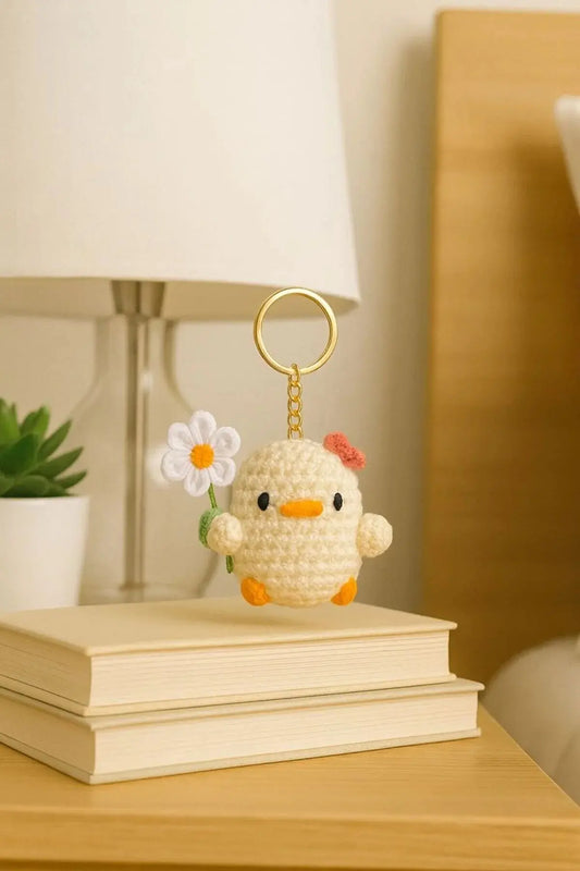 El Yapımı Amigurumi Civciv Anahtarlık – Örgü Figür, Sevimli Hediyelik Aksesuar LUXIC CORE