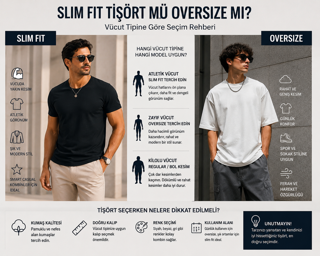 Slim Fit Tişört mü Oversize mı? Vücut Tipine Göre Seçim Rehberi