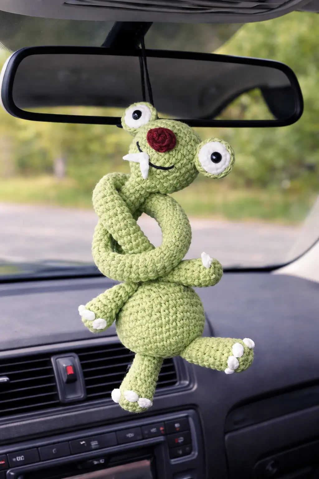 El Yapımı Amigurumi sid Araba Direksiyon Süsü, Sevimli Peluş Figür, Dekoratif Aksesuar LUXIC CORE