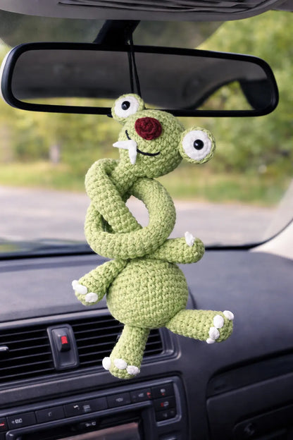 El Yapımı Amigurumi sid Araba Direksiyon Süsü, Sevimli Peluş Figür, Dekoratif Aksesuar LUXIC CORE