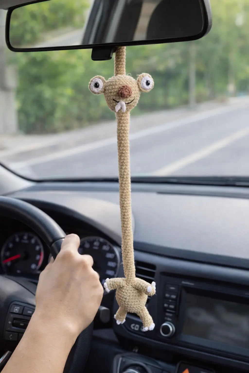 El Yapımı Amigurumi sid Araba Direksiyon Süsü, Sevimli Peluş Figür, Dekoratif Aksesuar LUXIC CORE