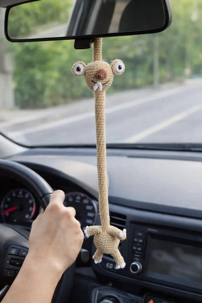 El Yapımı Amigurumi sid Araba Direksiyon Süsü, Sevimli Peluş Figür, Dekoratif Aksesuar LUXIC CORE