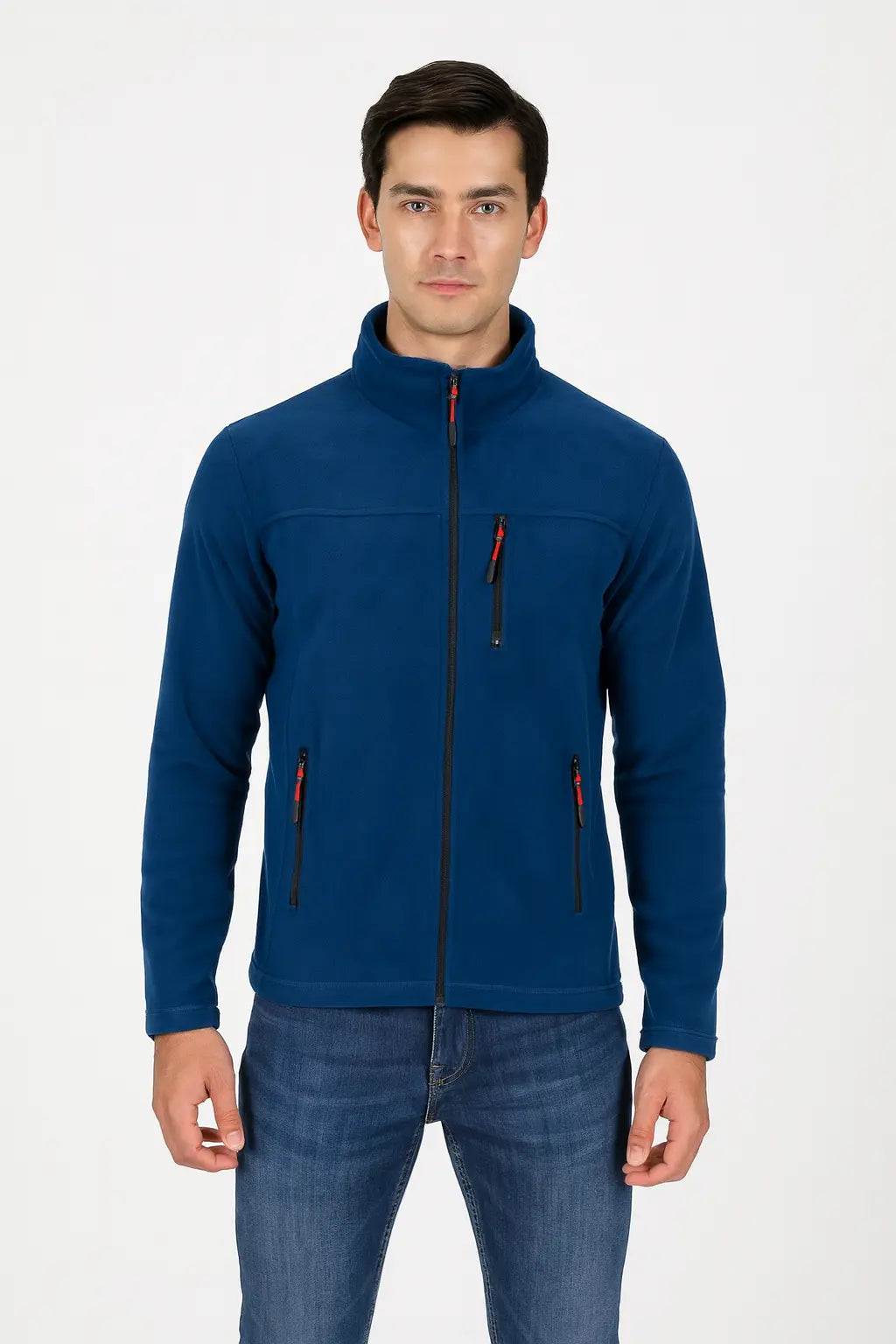 LUXIC CORE Erkek  Fermuarlı Polar Mont – Dik Yaka, Cepli, Günlük & Outdoor Kullanım LUXIC CORE