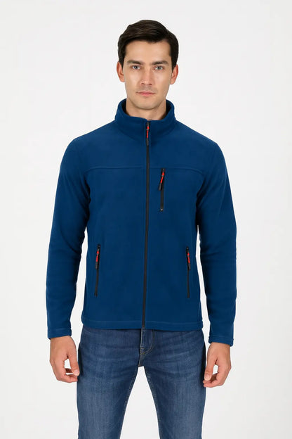 LUXIC CORE Erkek  Fermuarlı Polar Mont – Dik Yaka, Cepli, Günlük & Outdoor Kullanım LUXIC CORE