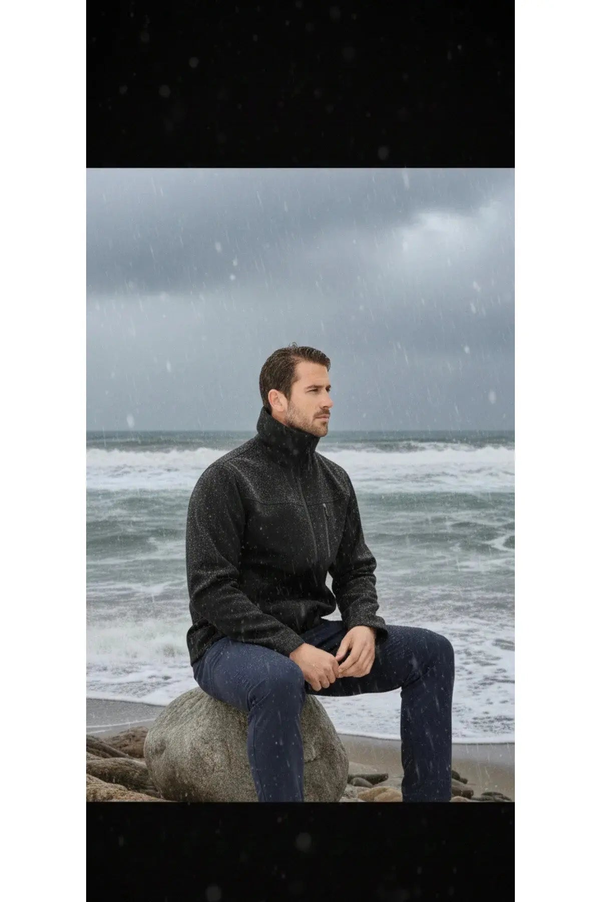 LUXIC CORE Erkek Kapüşonlu Softshell Mont Siyah – Suya Dayanıklı, Rüzgar Geçirmez Outdoor Mont LUXIC CORE