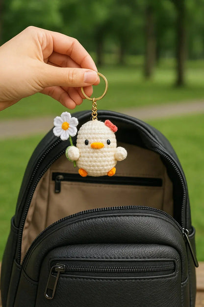 El Yapımı Amigurumi Civciv Anahtarlık – Örgü Figür, Sevimli Hediyelik Aksesuar LUXIC CORE