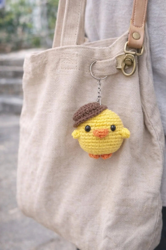 El Yapımı Amigurumi Civciv Anahtarlık | Örgü Araba Aynası Süsü & Çanta Aksesuarı LUXIC CORE