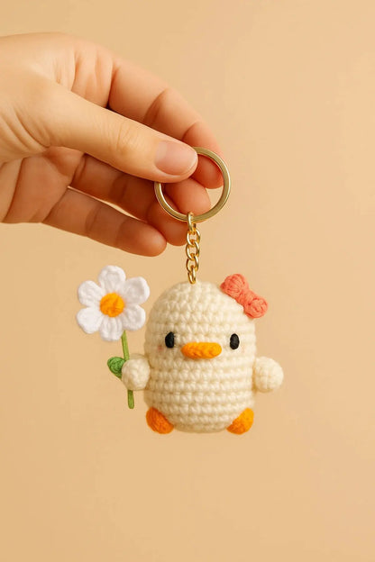El Yapımı Amigurumi Civciv Anahtarlık – Örgü Figür, Sevimli Hediyelik Aksesuar LUXIC CORE