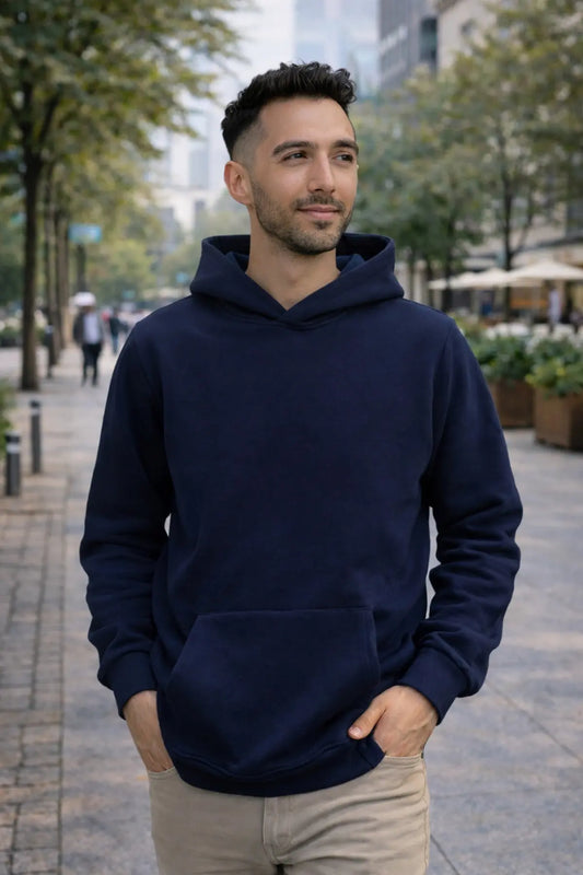 LUXIC CORE Erkek Oversize Kapüşonlu Sweatshirt Lacivert | Geniş Kalıp, Rahat Fit, Günlük Kullanım LUXIC CORE