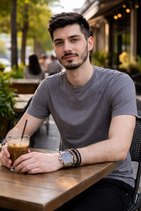 LUXIC CORE Basic Tişört %100 Pamuk Bisiklet Yaka Rahat Kesim Günlük Yazlık T-Shirt LUXIC CORE