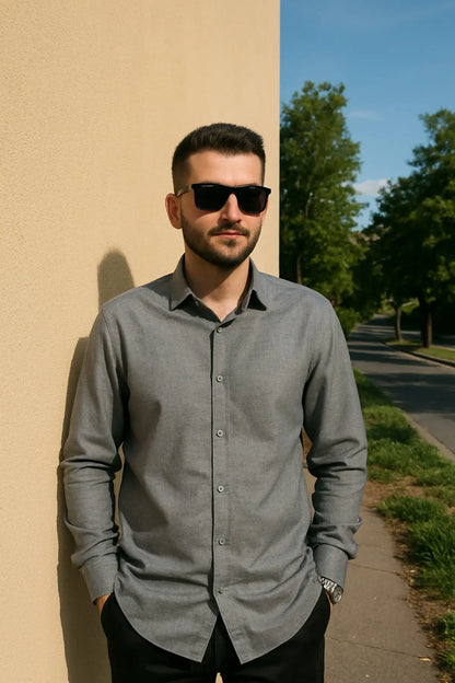 LUXIC CORE Erkek Klasik Slim Fit Uzun Kollu Pamuk Gömlek – Şık Ofis & Günlük Kombin LUXIC CORE