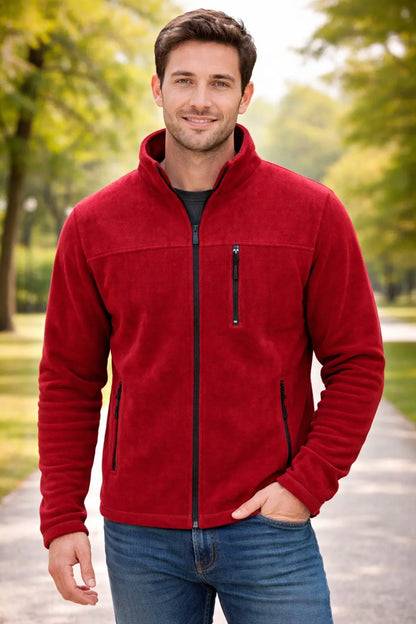 LUXIC CORE Erkek  Fermuarlı Polar Mont – Dik Yaka, Cepli, Günlük & Outdoor Kullanım LUXIC CORE