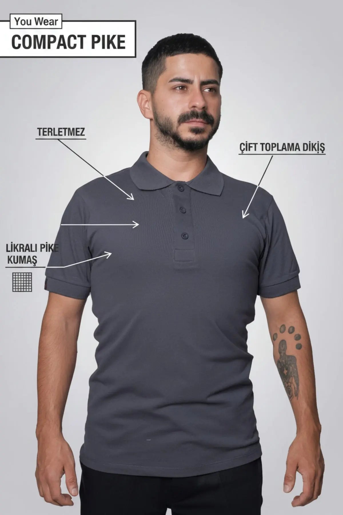 LUXIC CORE Erkek Polo Yaka Tişört Likralı Pike Kumaş Terletmez Slim Fit Günlük Şık Tasarım LUXIC CORE