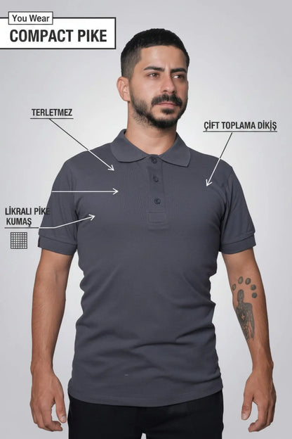 LUXIC CORE Erkek Polo Yaka Tişört Likralı Pike Kumaş Terletmez Slim Fit Günlük Şık Tasarım LUXIC CORE