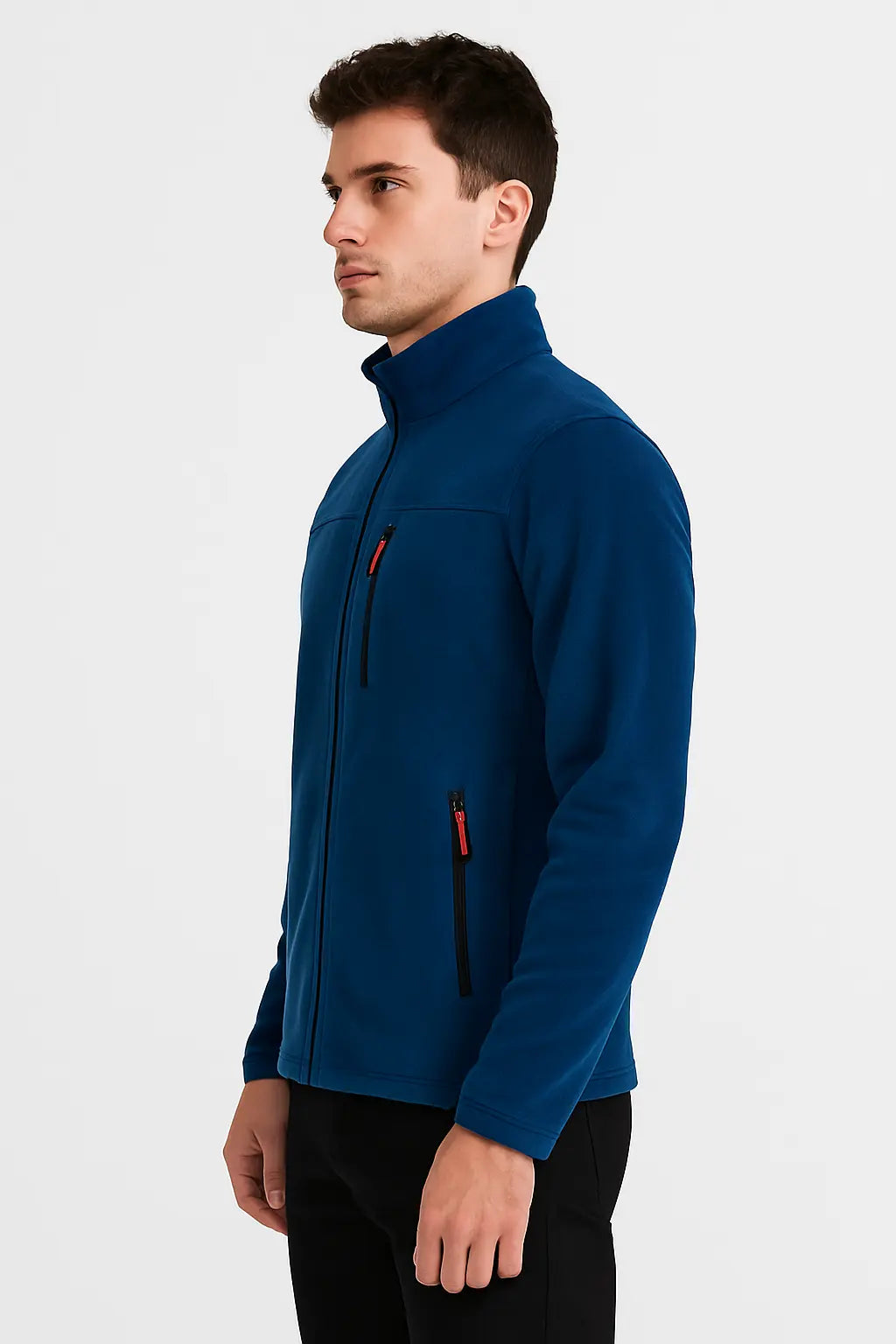 LUXIC CORE Erkek  Fermuarlı Polar Mont – Dik Yaka, Cepli, Günlük & Outdoor Kullanım LUXIC CORE