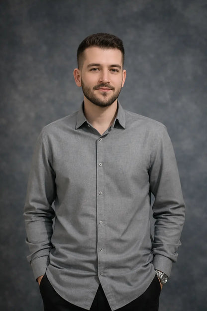LUXIC CORE Erkek Klasik Slim Fit Uzun Kollu Pamuk Gömlek – Şık Ofis & Günlük Kombin LUXIC CORE