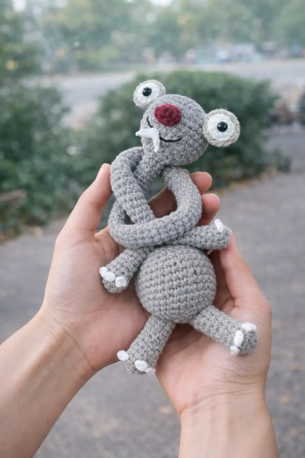 El Yapımı Amigurumi sid Araba Direksiyon Süsü, Sevimli Peluş Figür, Dekoratif Aksesuar LUXIC CORE