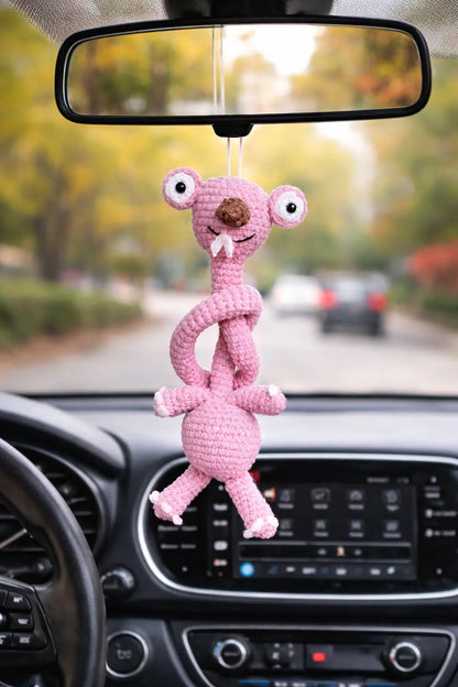 El Yapımı Amigurumi sid Araba Direksiyon Süsü, Sevimli Peluş Figür, Dekoratif Aksesuar LUXIC CORE