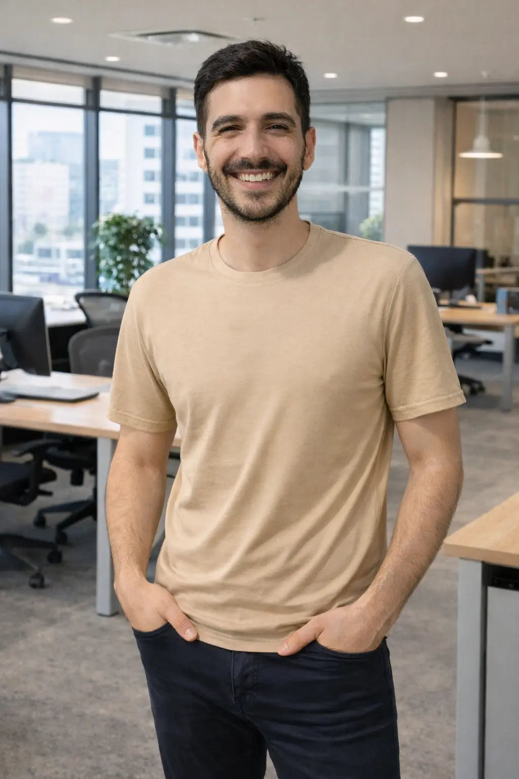 LUXIC CORE Basic Tişört %100 Pamuk Bisiklet Yaka Rahat Kesim Günlük Yazlık T-Shirt LUXIC CORE