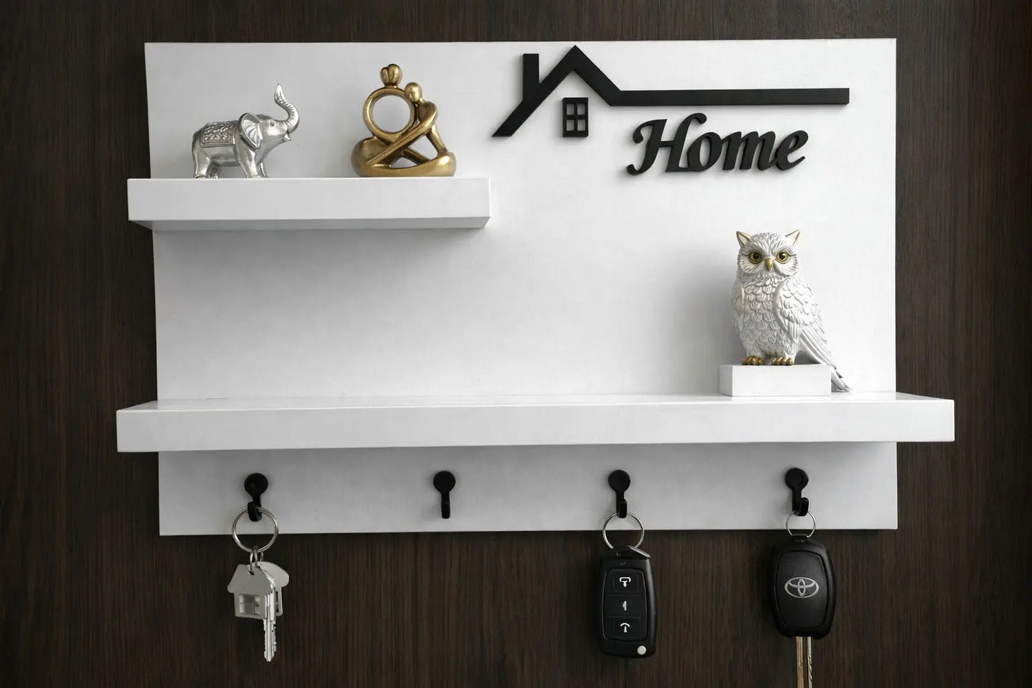 “Dekoratif Home Duvar Anahtarlık Askısı ve Raf – Modern Ev Düzenleyici” LUXIC CORE TR