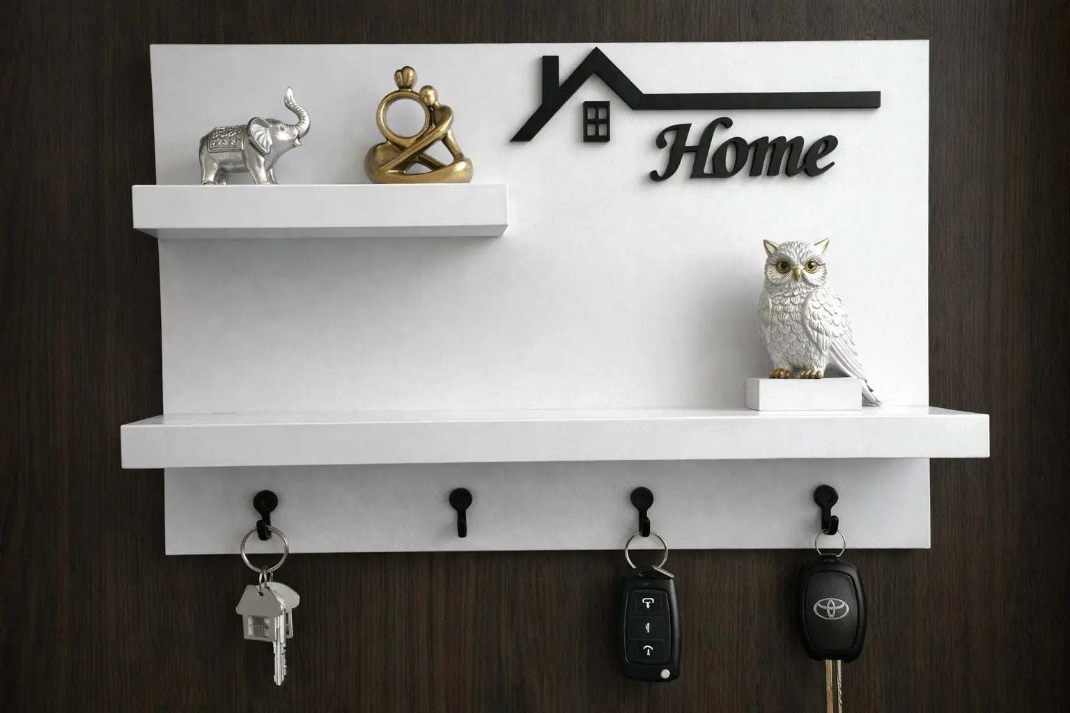 “Dekoratif Home Duvar Anahtarlık Askısı ve Raf – Modern Ev Düzenleyici” LUXIC CORE TR