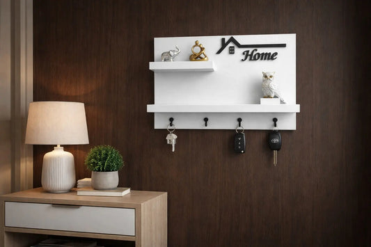 “Dekoratif Home Duvar Anahtarlık Askısı ve Raf – Modern Ev Düzenleyici” LUXIC CORE TR