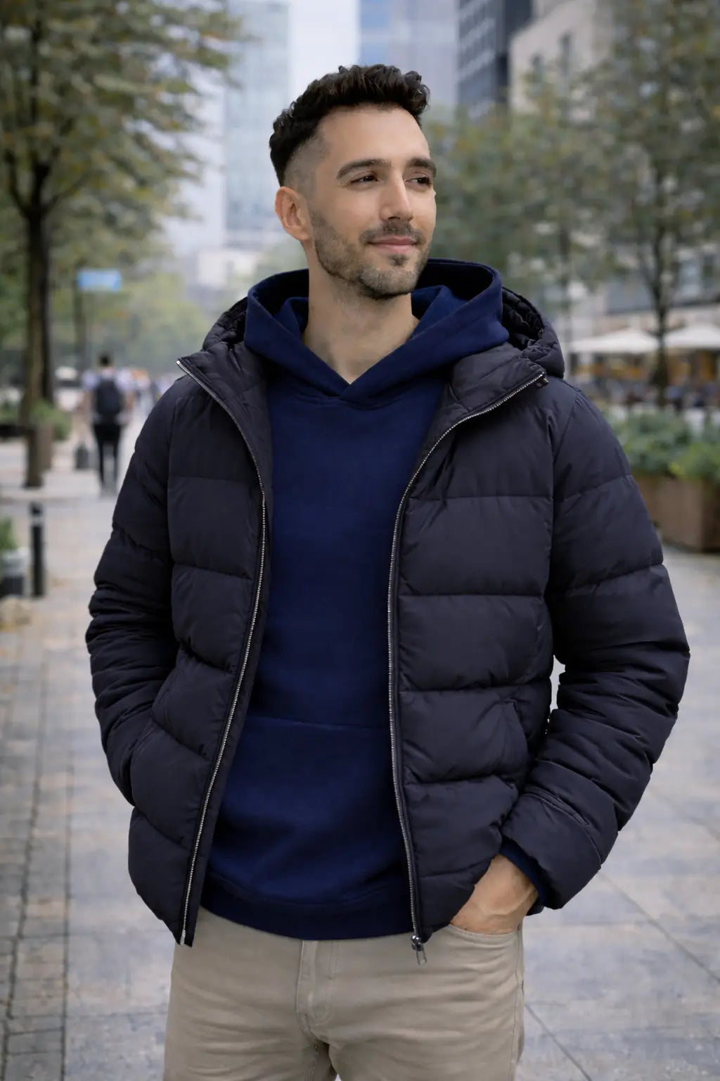 LUXIC CORE Erkek Oversize Kapüşonlu Sweatshirt Lacivert | Geniş Kalıp, Rahat Fit, Günlük Kullanım LUXIC CORE