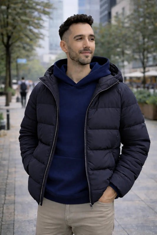 LUXIC CORE Erkek Oversize Kapüşonlu Sweatshirt Lacivert | Geniş Kalıp, Rahat Fit, Günlük Kullanım LUXIC CORE
