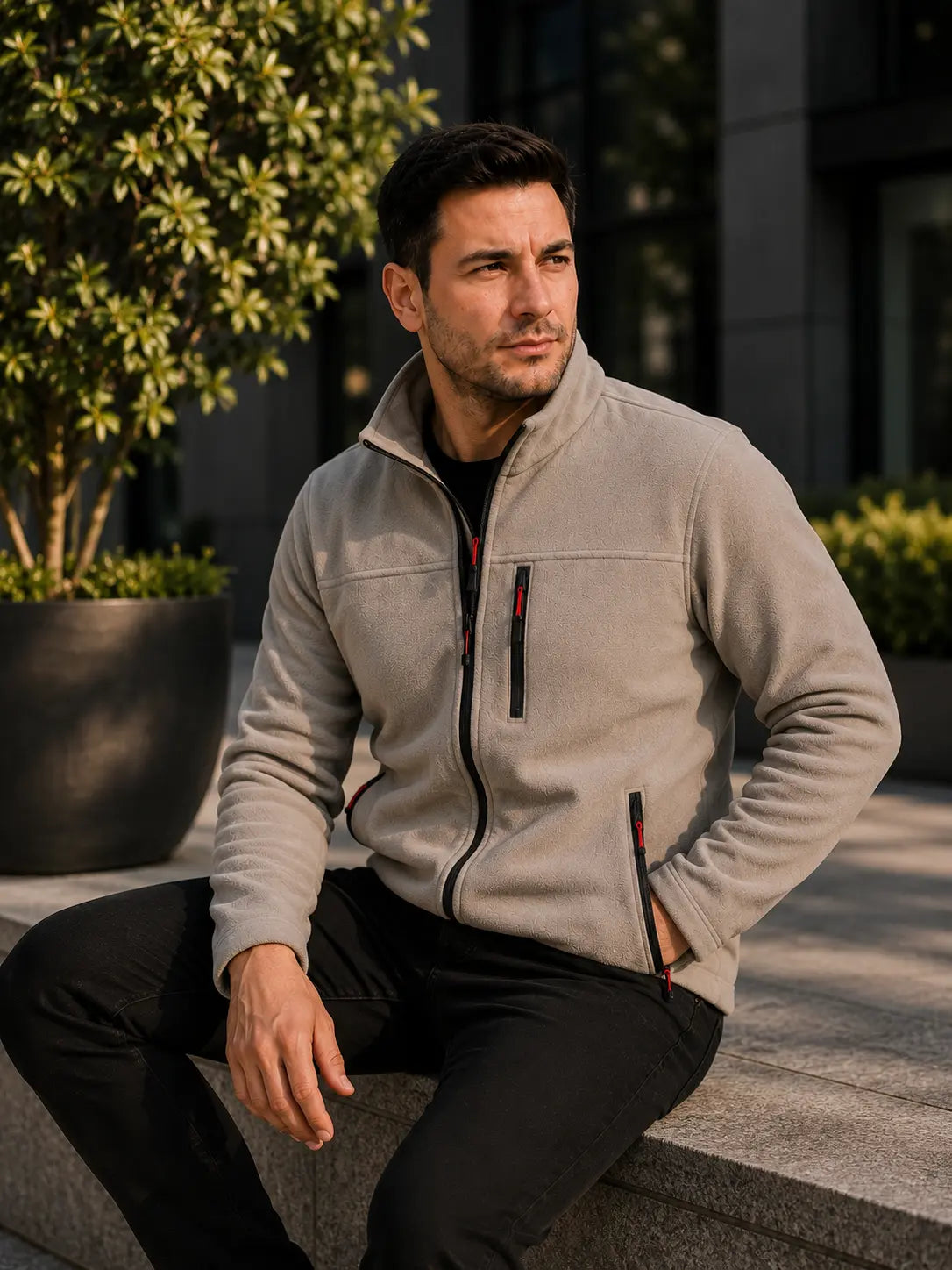 LUXIC CORE Kapüşonlu Polar 3 Cepli Fermuarlı Sıcak Tutan Kışlık Outdoor Hoodie Günlük StilPro LUXIC CORE