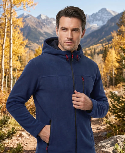 LUXIC CORE Unisex Kapüşonlu Polar 3 Cepli Fermuarlı Sıcak Tutan Kışlık Outdoor Hoodie Günlük StilPro LUXIC CORE