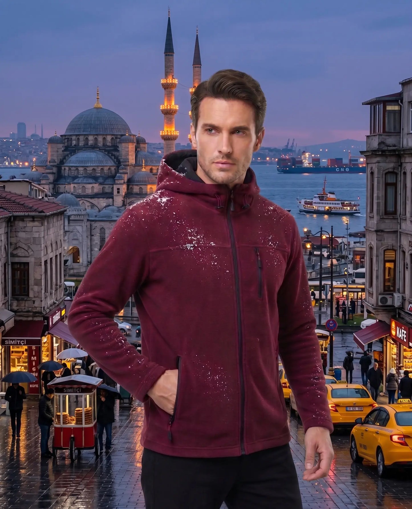 LUXIC CORE Unisex Kapüşonlu Polar 3 Cepli Fermuarlı Sıcak Tutan Kışlık Outdoor Hoodie Günlük StilPro LUXIC CORE