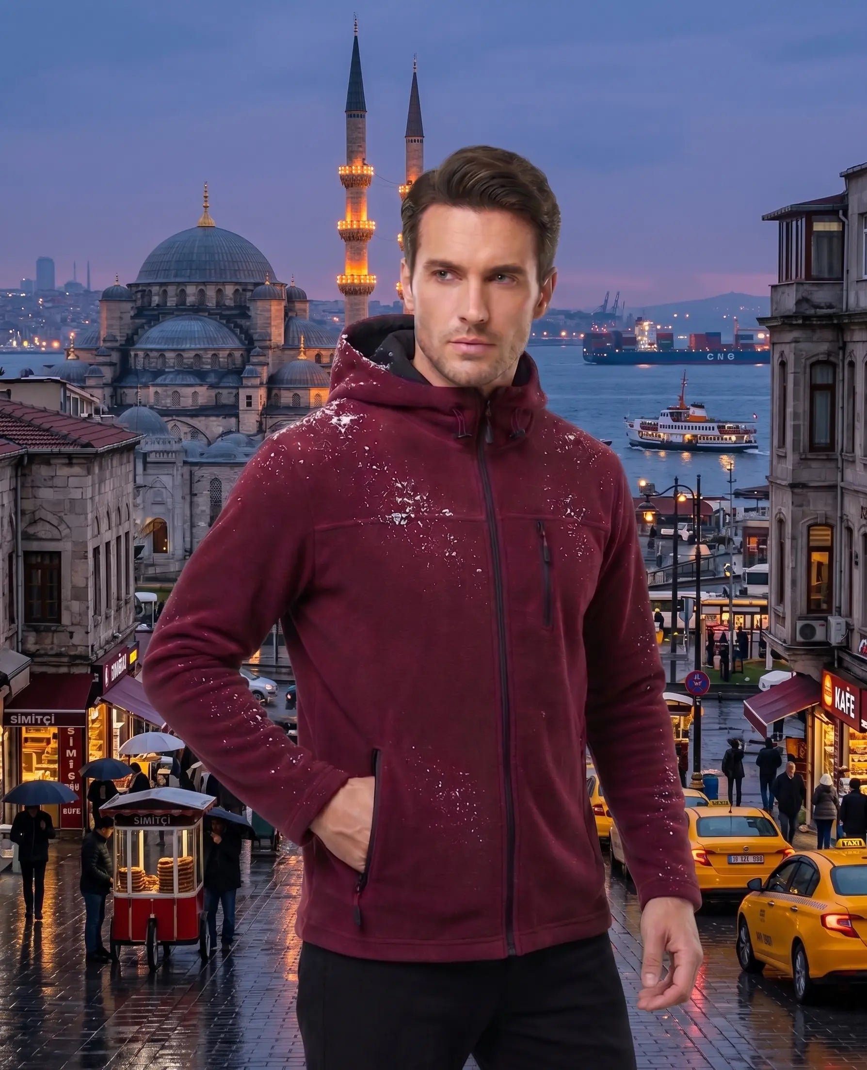 LUXIC CORE Unisex Kapüşonlu Polar 3 Cepli Fermuarlı Sıcak Tutan Kışlık Outdoor Hoodie Günlük StilPro LUXIC CORE