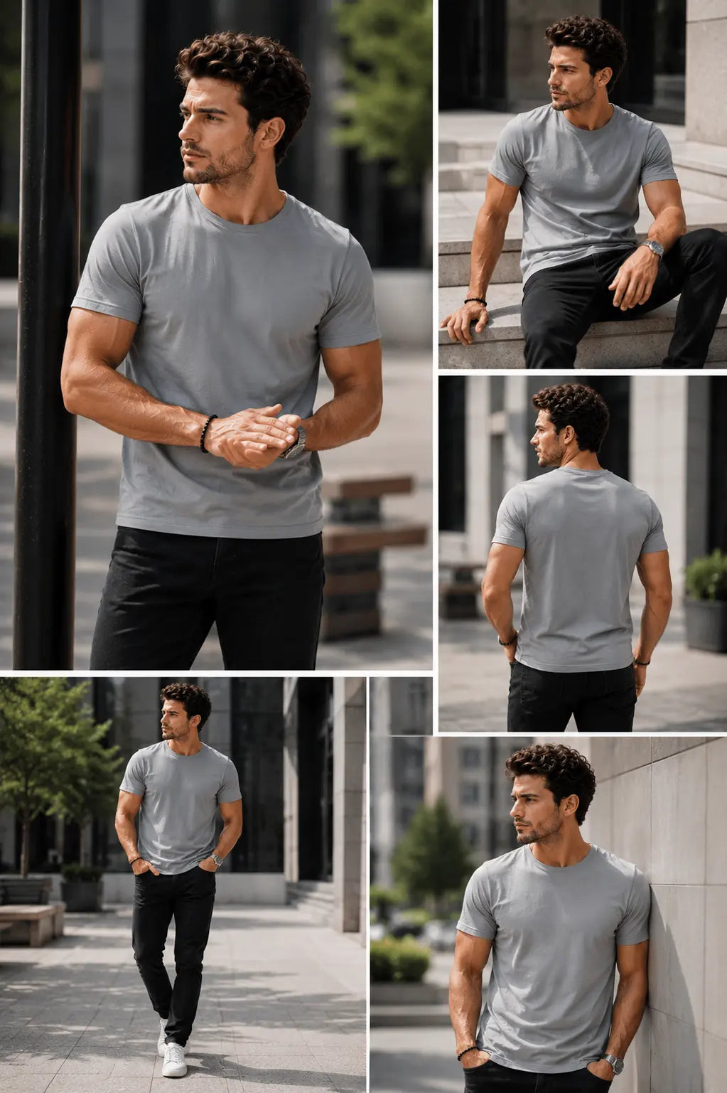 Basic Pamuk Slim Fit Bisiklet Yaka Erkek Tişört – Günlük Konfor & Şık Stil LUXIC CORE