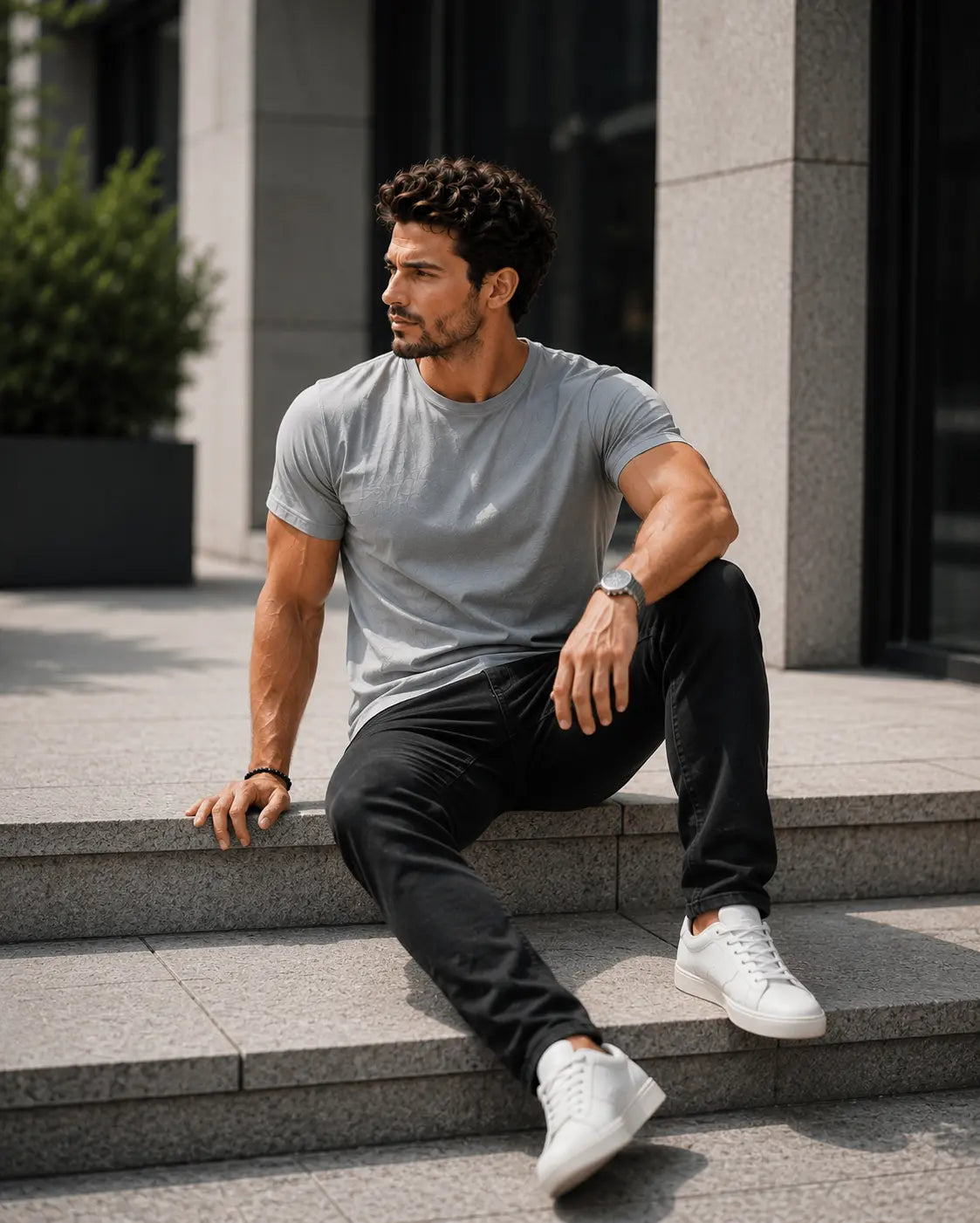 Basic Pamuk Slim Fit Bisiklet Yaka Erkek Tişört – Günlük Konfor & Şık Stil LUXIC CORE