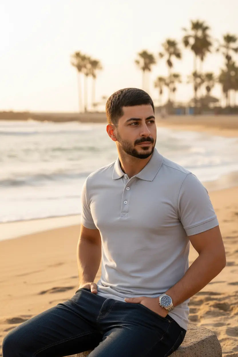 LUXIC CORE Erkek Polo Yaka Tişört Likralı Pike Kumaş Terletmez Slim Fit Günlük Şık Tasarım LUXIC CORE