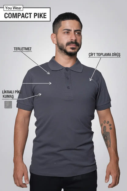 LUXIC CORE Erkek Polo Yaka Tişört Likralı Pike Kumaş Terletmez Slim Fit Günlük Şık Tasarım LUXIC CORE