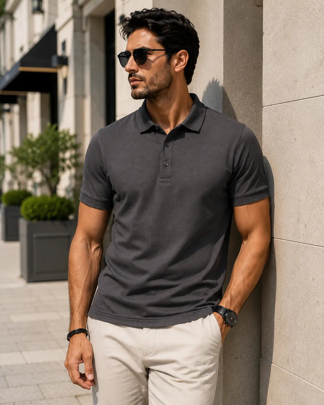 LUXIC CORE Erkek Polo Yaka Tişört Likralı Pike Kumaş Terletmez Slim Fit Günlük Şık Tasarım LUXIC CORE
