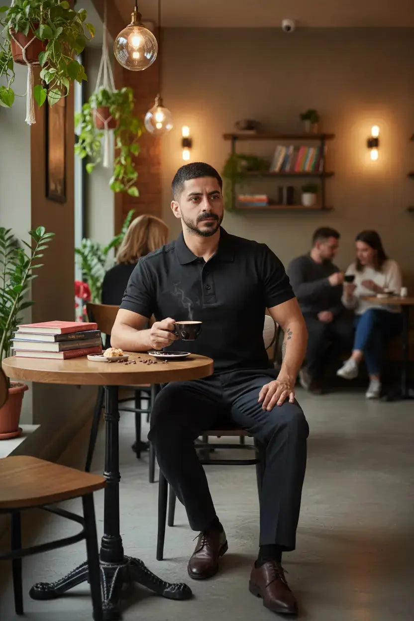 LUXIC CORE Erkek Polo Yaka Tişört Likralı Pike Kumaş Terletmez Slim Fit Günlük Şık Tasarım LUXIC CORE