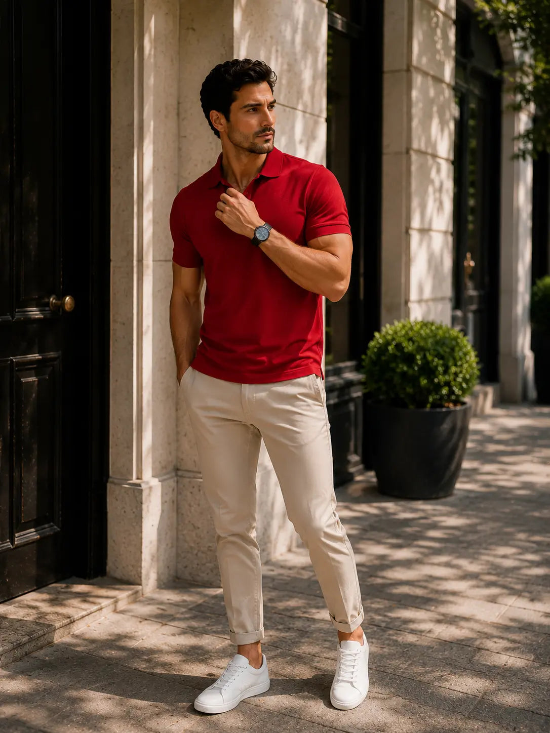 LUXIC CORE Erkek Polo Yaka Tişört Likralı Pike Kumaş Terletmez Slim Fit Günlük Şık Tasarım LUXIC CORE