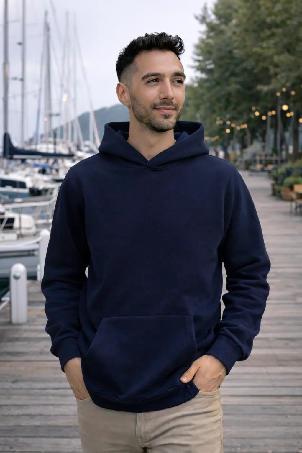 LUXIC CORE Erkek Oversize Kapüşonlu Sweatshirt Lacivert | Geniş Kalıp, Rahat Fit, Günlük Kullanım LUXIC CORE
