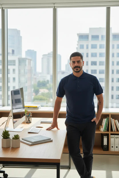 LUXIC CORE Erkek Polo Yaka Tişört Likralı Pike Kumaş Terletmez Slim Fit Günlük Şık Tasarım LUXIC CORE