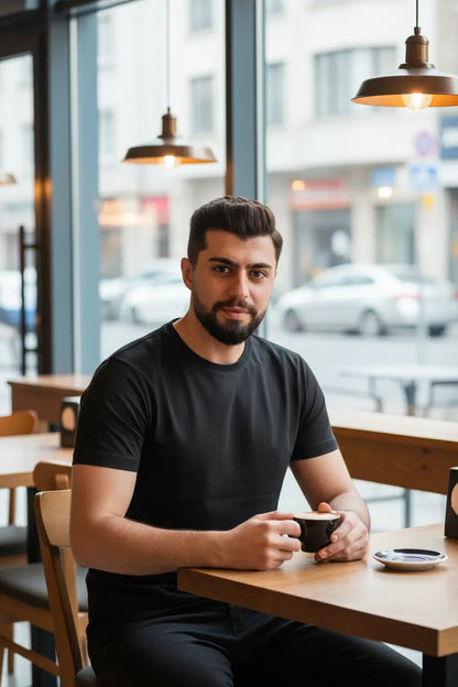 LUXIC CORE Erkek Slim Fit Bisiklet Yaka Pamuk Penye Günlük Rahat Basic Tişört LUXIC CORE