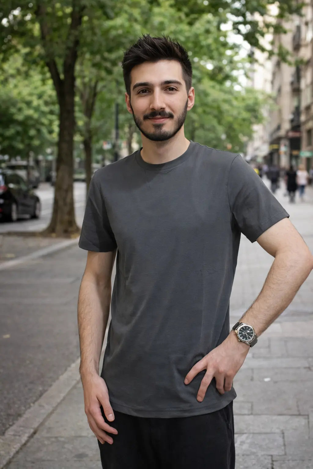 LUXIC CORE Basic Tişört %100 Pamuk Bisiklet Yaka Rahat Kesim Günlük Yazlık T-Shirt LUXIC CORE