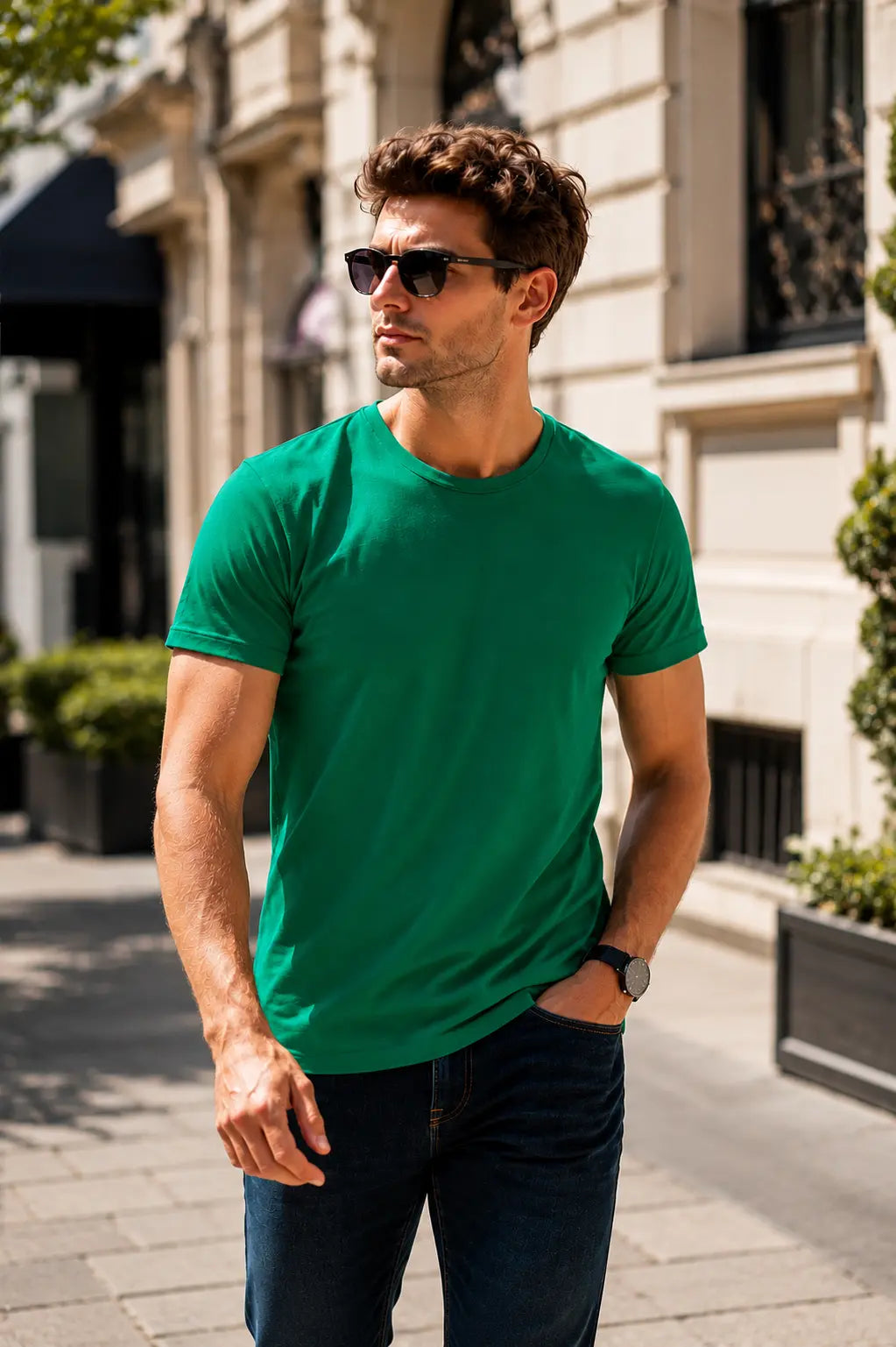 Basic Pamuk Slim Fit Bisiklet Yaka Erkek Tişört – Günlük Konfor & Şık Stil LUXIC CORE